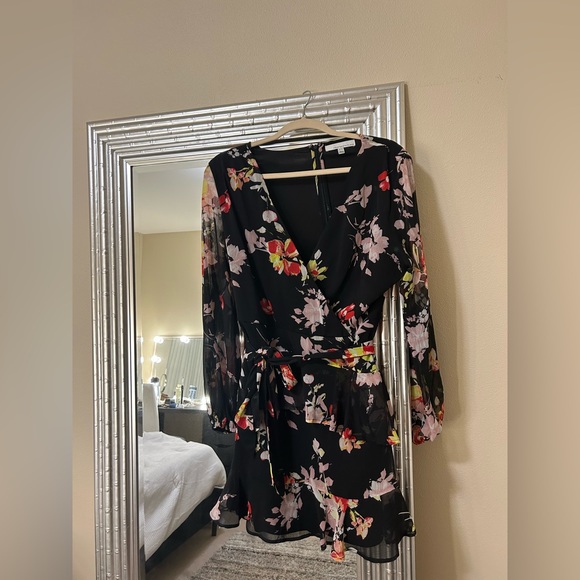 Black Floral Dress Size XL - Picture 1 of 3